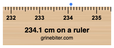 234.1 cm on a ruler Where is 234.1 centimeters on a ruler