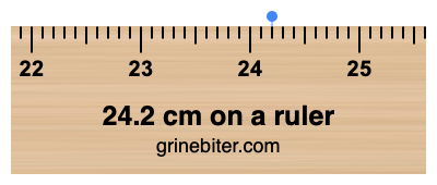 24.2 cm on a ruler Where is 24.2 centimeters on a ruler