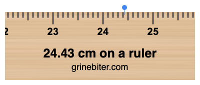 24.43 cm on a ruler Where is 24.43 centimeters on a ruler