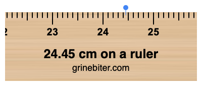 24.45 cm on a ruler Where is 24.45 centimeters on a ruler