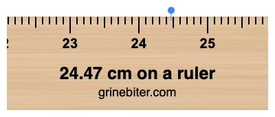 24.47 cm on a ruler Where is 24.47 centimeters on a ruler
