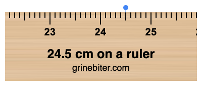 24.5 cm on a ruler Where is 24.5 centimeters on a ruler