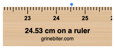 24.53 cm on a ruler Where is 24.53 centimeters on a ruler