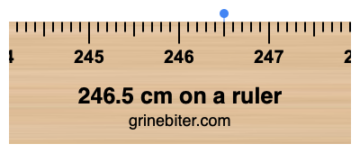Where is 246.5 centimeters on a ruler