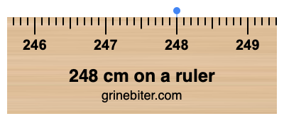 248 cm on a ruler Where is 248 centimeters on a ruler