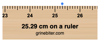 Where is 25.29 centimeters on a ruler