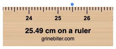 Where is 25.49 centimeters on a ruler