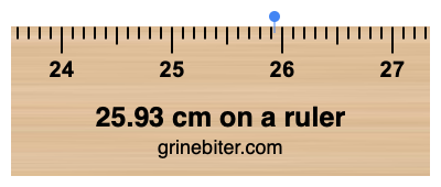 25.93 cm on a ruler Where is 25.93 centimeters on a ruler