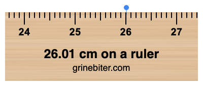 Where is 26.01 centimeters on a ruler