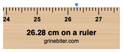 26.28 cm on a ruler Where is 26.28 centimeters on a ruler