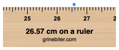 26.57 cm on a ruler Where is 26.57 centimeters on a ruler
