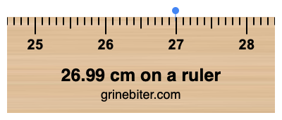 26.99 cm on a ruler Where is 26.99 centimeters on a ruler