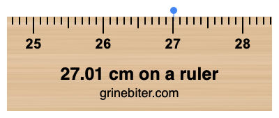 27.01 cm on a ruler Where is 27.01 centimeters on a ruler