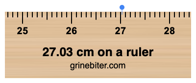 27.03 cm on a ruler Where is 27.03 centimeters on a ruler