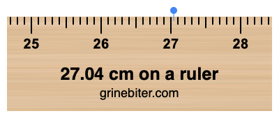 27.04 cm on a ruler Where is 27.04 centimeters on a ruler