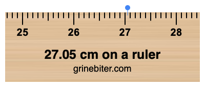 27.05 cm on a ruler Where is 27.05 centimeters on a ruler