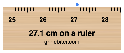 27.1 cm on a ruler Where is 27.1 centimeters on a ruler