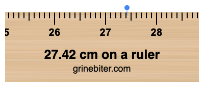27.42 cm on a ruler Where is 27.42 centimeters on a ruler