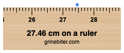 27.46 cm on a ruler Where is 27.46 centimeters on a ruler