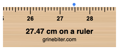 27.47 cm on a ruler Where is 27.47 centimeters on a ruler