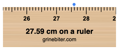 27.59 cm on a ruler Where is 27.59 centimeters on a ruler