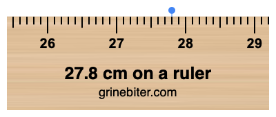 27.8 cm on a ruler Where is 27.8 centimeters on a ruler