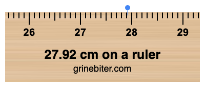 27.92 cm on a ruler Where is 27.92 centimeters on a ruler