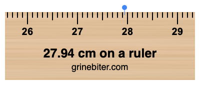 27.94 cm on a ruler Where is 27.94 centimeters on a ruler