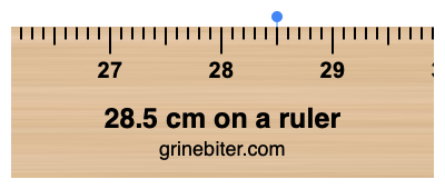 Where is 28.5 centimeters on a ruler