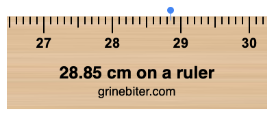 Where is 28.85 centimeters on a ruler