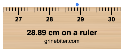 Where is 28.89 centimeters on a ruler