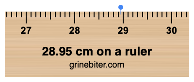 Where is 28.95 centimeters on a ruler