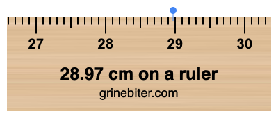 Where is 28.97 centimeters on a ruler