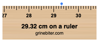 29.32 cm on a ruler Where is 29.32 centimeters on a ruler