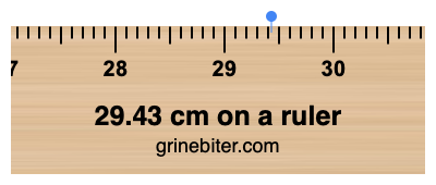 Where is 29.43 centimeters on a ruler