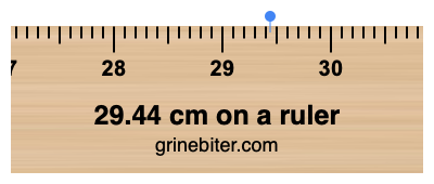 Where is 29.44 centimeters on a ruler