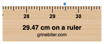 Where is 29.47 centimeters on a ruler