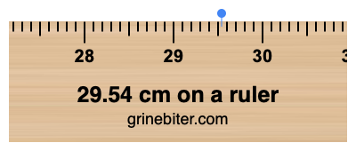 29.54 cm on a ruler Where is 29.54 centimeters on a ruler