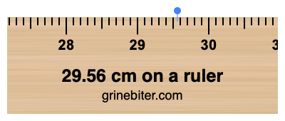 29.56 cm on a ruler Where is 29.56 centimeters on a ruler