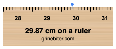 29.87 cm on a ruler Where is 29.87 centimeters on a ruler