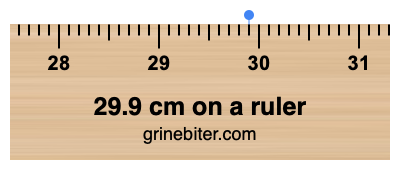 29.9 cm on a ruler Where is 29.9 centimeters on a ruler