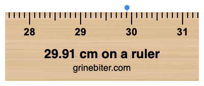 29.91 cm on a ruler Where is 29.91 centimeters on a ruler