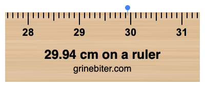 29.94 cm on a ruler Where is 29.94 centimeters on a ruler