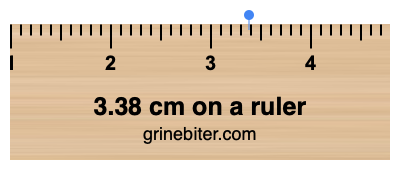 Where is 3.38 centimeters on a ruler