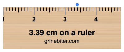 Where is 3.39 centimeters on a ruler