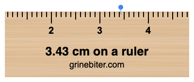 Where is 3.43 centimeters on a ruler