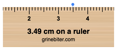 Where is 3.49 centimeters on a ruler