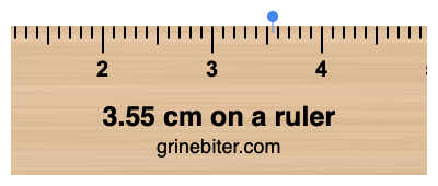 Where is 3.55 centimeters on a ruler