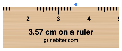 Where is 3.57 centimeters on a ruler