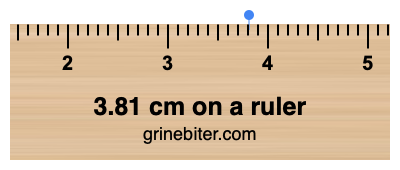 Where is 3.81 centimeters on a ruler